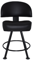 Macau Gaming Stool Metal 4 Leg Black + Black Vinyl - Richmond Office Furniture