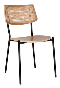 Texas Rattan Chair Black Frame Natural Finish - All Options