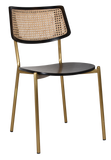 Texas Rattan Chair Brass Frame Black Finish - All Options