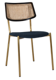 Texas Rattan Chair Brass Frame Black Finish - All Options