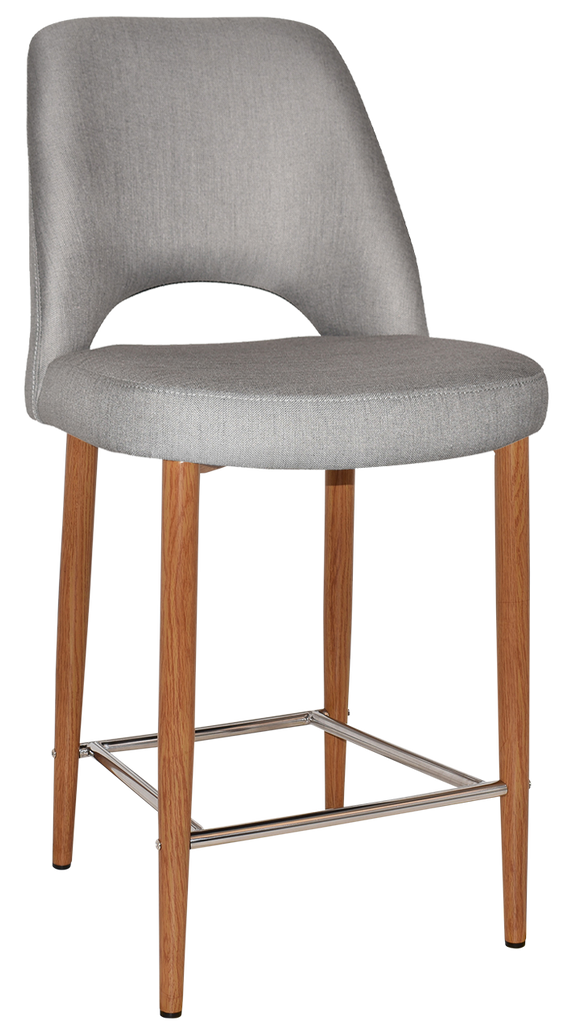 Albury Stool 65cm High Light Oak Metal Leg - Richmond Office Furniture