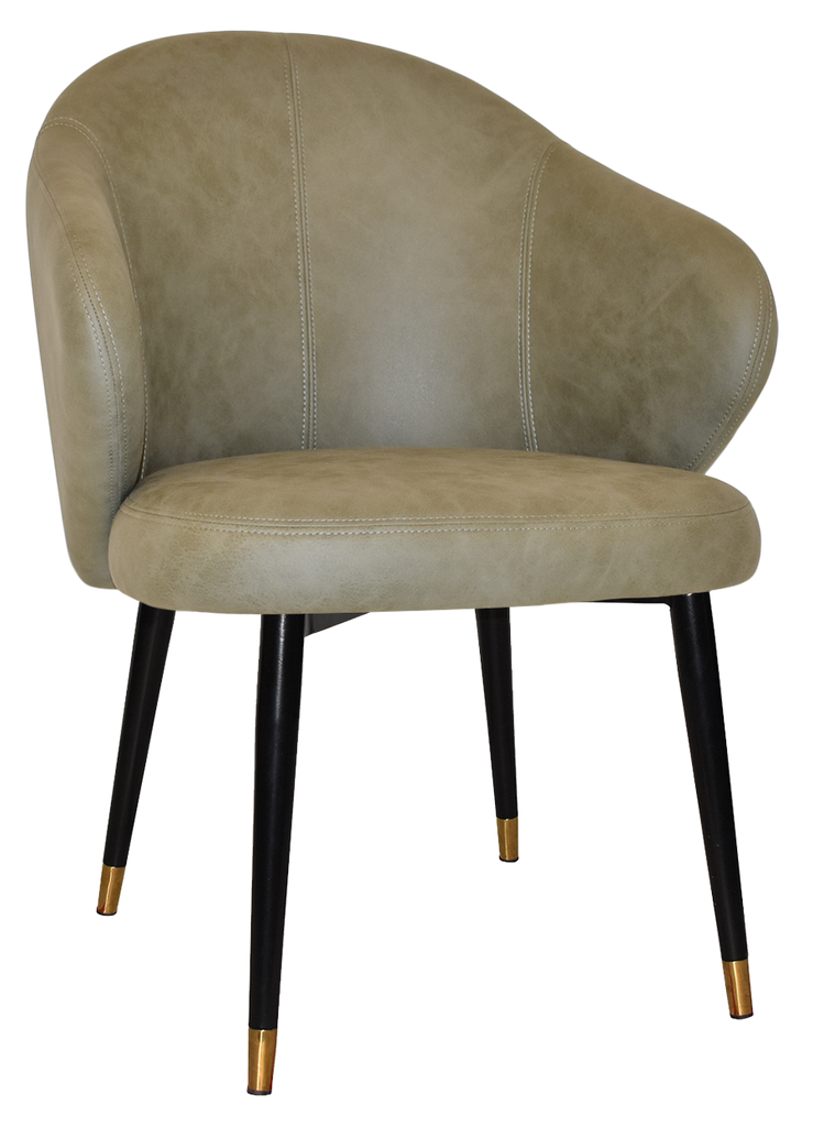 Hugo Arm Chair Black Brass Tip Metal Leg - Richmond Office Furniture