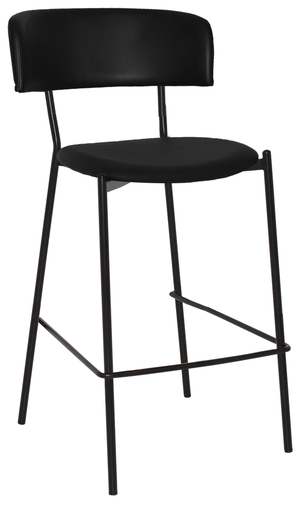 Lugano Stool Black Vinyl - Richmond Office Furniture